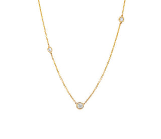 Diamond Orbit Bezel Long Strand Necklace    by Logan Hollowell Jewelry