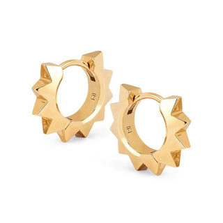 Solid Unity Sun Hoops Pair Yellow Gold  by Logan Hollowell Jewelry