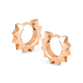Solid Unity Sun Hoops Pair Rose Gold  by Logan Hollowell Jewelry