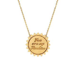 Custom Medium "You Are My Sunshine" Four Initial Necklace with Star Set Diamond    by Logan Hollowell Jewelry