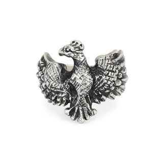 Men's Phoenix Ring 8 Oxidized Silver  by Logan Hollowell Jewelry