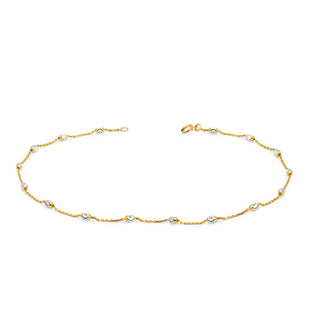 Mooncut Anklet Yellow Gold   by Logan Hollowell Jewelry