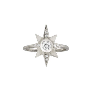 North Star Diamond Ring White Gold 3  by Logan Hollowell Jewelry