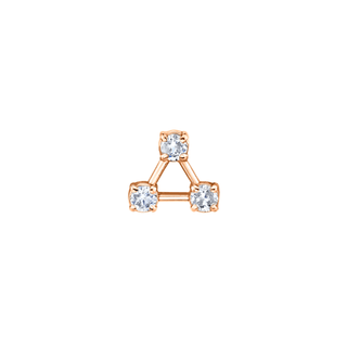 18k Prong Summer Triangle Constellation Studs Rose Gold Single  by Logan Hollowell Jewelry