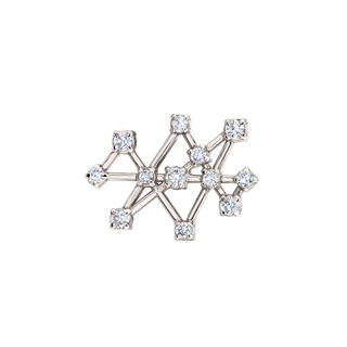 18k Prong Set Midas Star Constellation Studs White Gold Single Left  by Logan Hollowell Jewelry