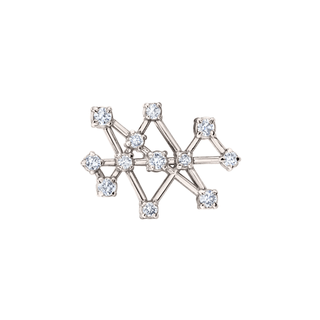 18k Prong Set Midas Star Constellation Studs White Gold Single Right  by Logan Hollowell Jewelry