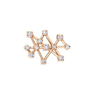 18k Prong Set Midas Star Constellation Studs Rose Gold Single Right  by Logan Hollowell Jewelry