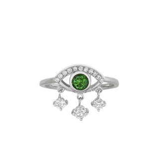 Emerald Eye of Emotions Ring White Gold 3  by Logan Hollowell Jewelry