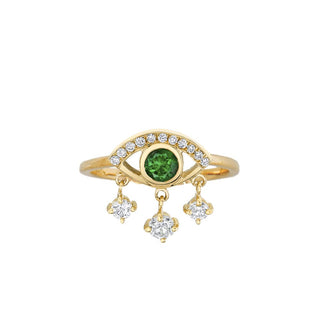 Emerald Eye of Emotions Ring Yellow Gold 3  by Logan Hollowell Jewelry