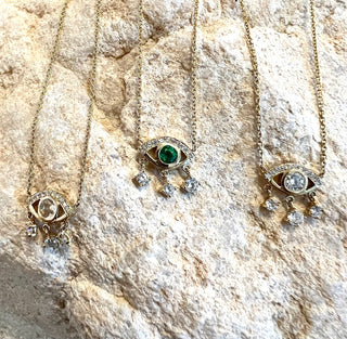 Emerald Eye of Emotions Necklace    by Logan Hollowell Jewelry