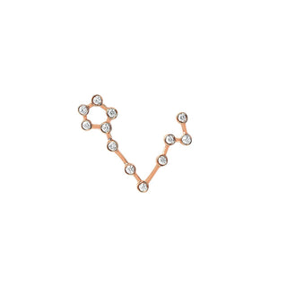 Baby Pisces Diamond Constellation Earrings Rose Gold Single Left  by Logan Hollowell Jewelry