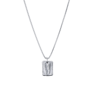 Alchemy Plate Necklace 18" White Gold  by Logan Hollowell Jewelry