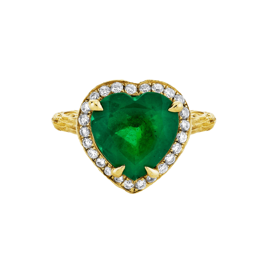 Floating Heart Shaped Emerald Necklace – Logan Hollowell