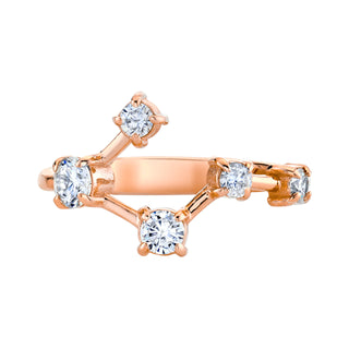 18k Prong Set Big Dipper Constellation Ring Rose Gold 3  by Logan Hollowell Jewelry