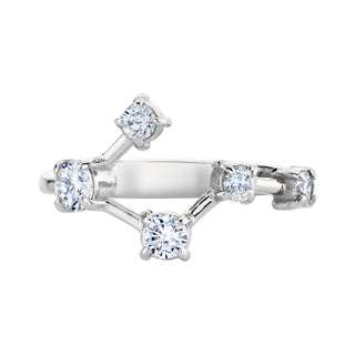 18k Prong Set Big Dipper Constellation Ring White Gold 3  by Logan Hollowell Jewelry