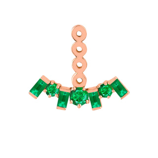Deco Emerald Queen Ear Jacket Rose Gold   by Logan Hollowell Jewelry