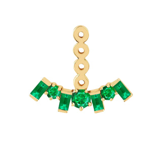 Deco Emerald Queen Ear Jacket Yellow Gold   by Logan Hollowell Jewelry