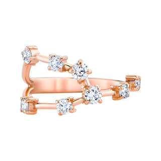 18k Prong Set Taurus Constellation Ring Rose Gold 3  by Logan Hollowell Jewelry