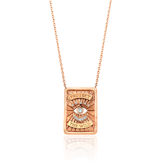 Gaia Protection Necklace 16" Rose Gold Diamond Eye by Logan Hollowell Jewelry