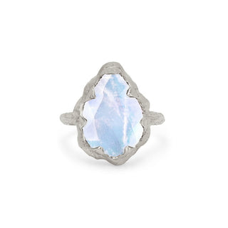 Queen Water Drop Moonstone Solitaire Ring White Gold 4  by Logan Hollowell Jewelry