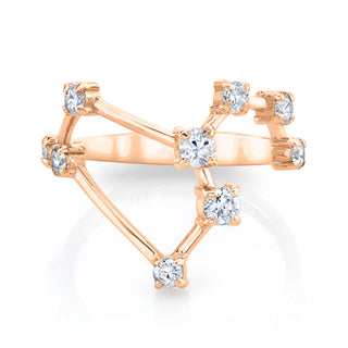 18k Prong Set Leo Constellation Ring Rose Gold 3  by Logan Hollowell Jewelry