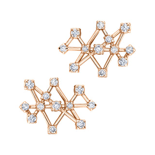 18k Prong Set Midas Star Constellation Studs Rose Gold Pair  by Logan Hollowell Jewelry