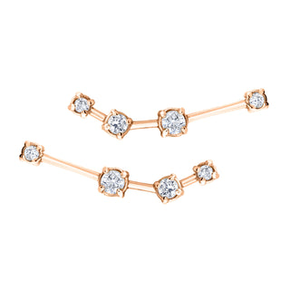 18k Prong Set Aries Constellation Studs Rose Gold Pair  by Logan Hollowell Jewelry