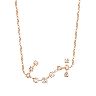 18k Prong Set Scorpio Constellation Necklace Rose Gold   by Logan Hollowell Jewelry