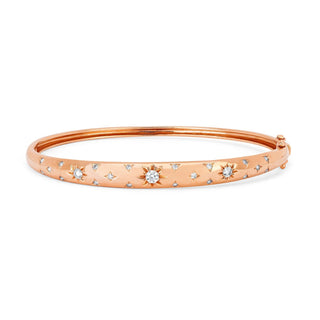 Pavé Star Set Rounded Diamond Bracelet Rose Gold Petite  by Logan Hollowell Jewelry