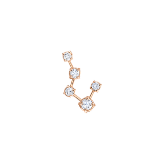 18k Prong Set Big Dipper Constellation Studs Rose Gold Single Right  by Logan Hollowell Jewelry
