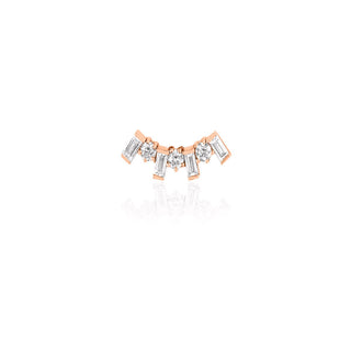 Deco Queen Studs Single Earring Rose Gold  by Logan Hollowell Jewelry
