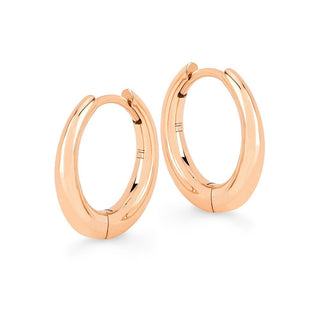 Solid Crescent Unity Hoops Pair Rose Gold  by Logan Hollowell Jewelry