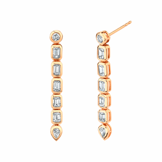 Diana 7 Diamond Drop Earrings Rose Gold   by Logan Hollowell Jewelry