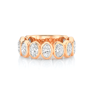 Oval Diamond Band 4 Rose Gold  by Logan Hollowell Jewelry