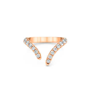 French Pavé Diamond Tusk Ring 4.5 Rose Gold  by Logan Hollowell Jewelry