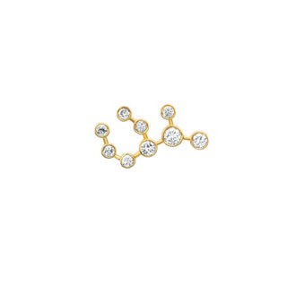 Classic Virgo Constellation Studs Yellow Gold Single Right  by Logan Hollowell Jewelry