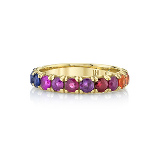 Rainbow French Pavé Band 4 Yellow Gold  by Logan Hollowell Jewelry