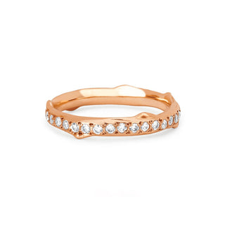 Rose Thorn Pavé Diamond Band Rose Gold 4  by Logan Hollowell Jewelry