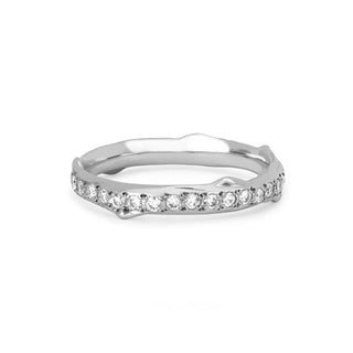 Rose Thorn Pavé Diamond Band White Gold 4  by Logan Hollowell Jewelry