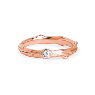 Rose Thorn Single Diamond Band Rose Gold 4  by Logan Hollowell Jewelry