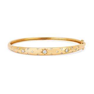 Pavé Star Set Rounded Diamond Bracelet Yellow Gold Petite  by Logan Hollowell Jewelry