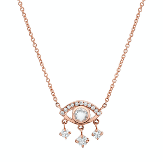 Diamond Eye of Emotions Necklace Rose Gold   by Logan Hollowell Jewelry