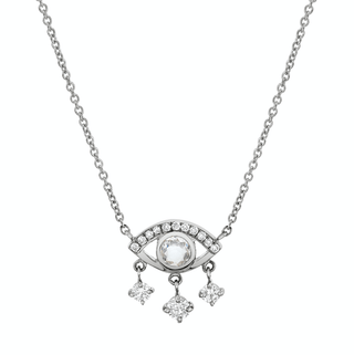 Diamond Eye of Emotions Necklace White Gold   by Logan Hollowell Jewelry