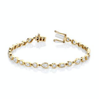 Diana Diamond Bezel Bracelet 6.5" (Petite) Yellow Gold  by Logan Hollowell Jewelry