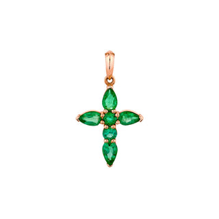 Medium Emerald Faith Pendant Pendant Only Rose Gold  by Logan Hollowell Jewelry