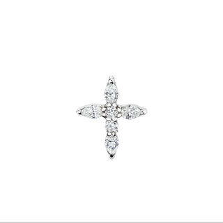 Small Diamond Faith Pendant Pendant Only White Gold  by Logan Hollowell Jewelry