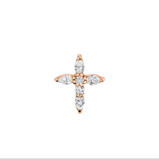 Mini Diamond Faith Stud Rose Gold Single Earring  by Logan Hollowell Jewelry
