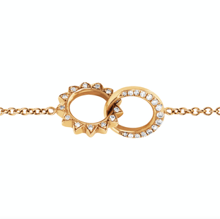 Pavé Diamond Interlocking Unity Bracelet Yellow Gold   by Logan Hollowell Jewelry