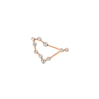Baby Capricorn Diamond Constellation Studs Rose Gold Single Left  by Logan Hollowell Jewelry