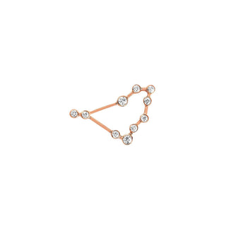Baby Capricorn Diamond Constellation Studs Rose Gold Single Right  by Logan Hollowell Jewelry